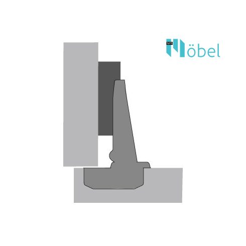 HETTICH SLIDE-ON rázáródó kivetőpánt, talp nélkül  