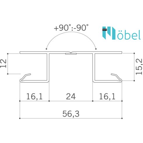PVC lábazattakaró - Flexibilis sarok - H-100, matt fekete
