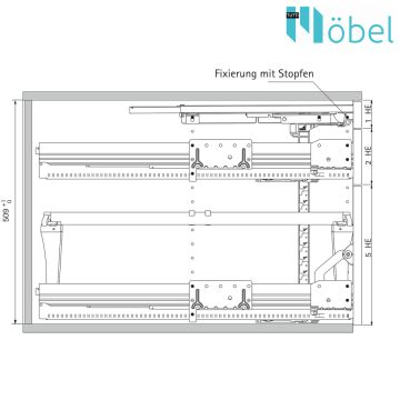 HETTICH 43467 DRAWING 1:1 LR32 QD25/QD45