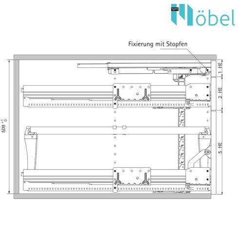 HETTICH 43467 DRAWING 1:1 LR32 QD25/QD45