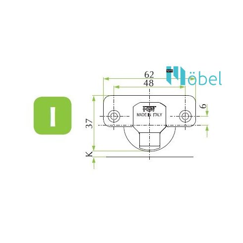 FGV MS Slide-On 110° kivetőpánt talp nélkül- rázáródó - ALSÓ FURATOK -
