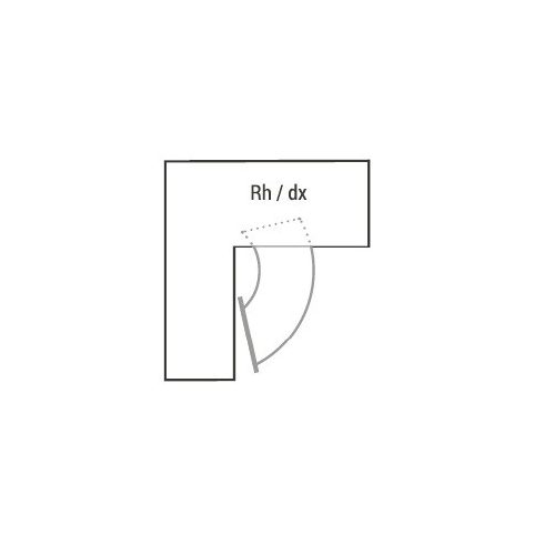 COMPAGNUCCI Twister Sarokszekrény kamravasalat, króm/szürke, jobbos