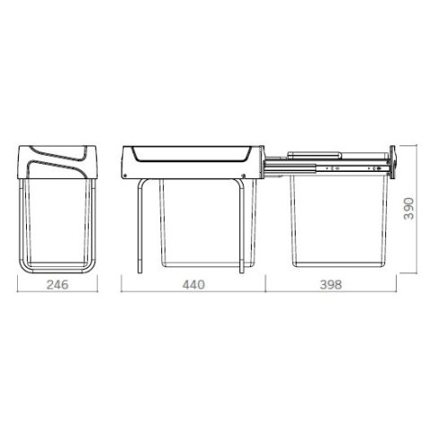UP kihúzható szemetes - 20l 