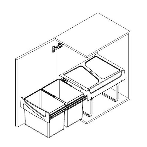 UP kihúzható szemetes - 15l+15l