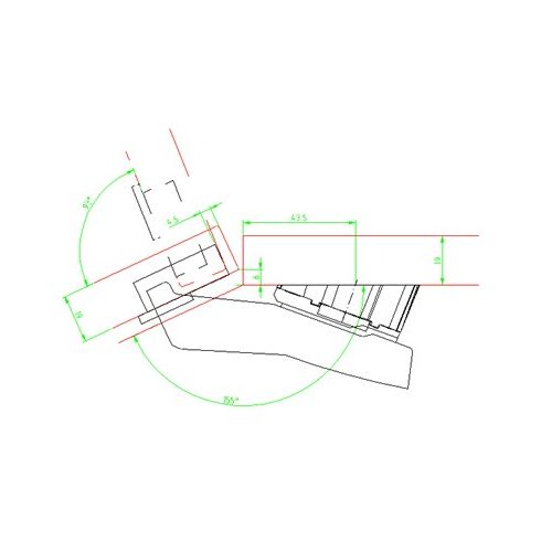 HETTICH SENSYS 8639 45 fokos rugó nélküli kivetőpánt, talp nélkül