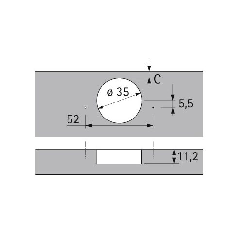 HETTICH SENSYS 9930 sarokajtópánt talp nélkül