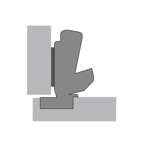 HETTICH SENSYS, INTERMAT pántfejjel 8657 165 fokos fék nélküli kivetőpánt, talp nélkül