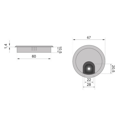 ATM Alumínium kábelkivezető kerek
