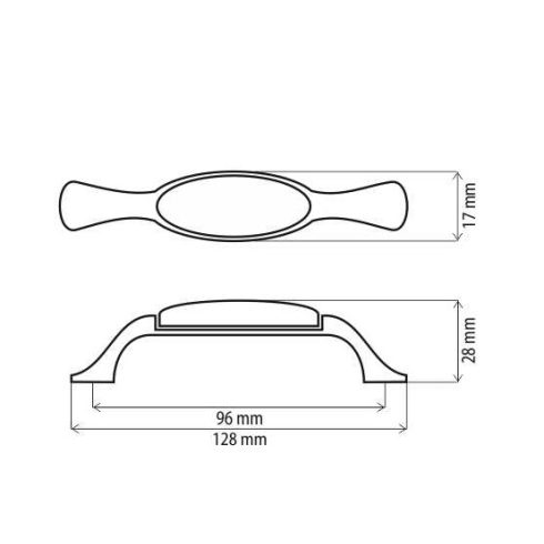 DP19-A fogantyú - antik ezüst-MLK4 (96 mm)