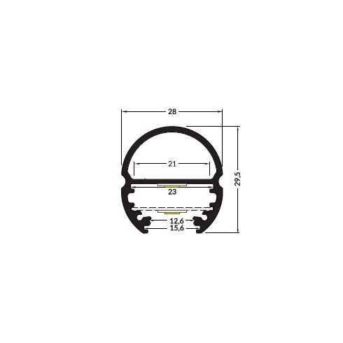 LED profil OVAL (Világító mándlirúd)