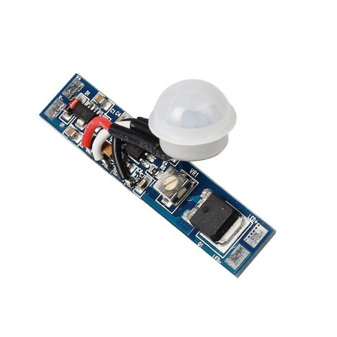 LED profilba építhető PIR mozgásérzékelős kapcsoló, állítható késleltetés 6-70 mp