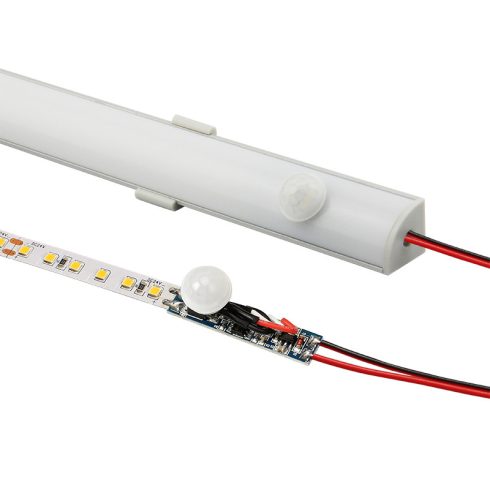 LED profilba építhető PIR mozgásérzékelős kapcsoló, késleltetés 40 mp