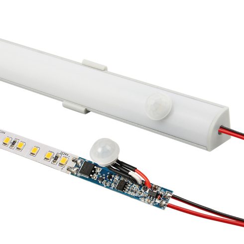 LED profilba építhető PIR mozgásérzékelős kapcsoló szürkületérzékelővel