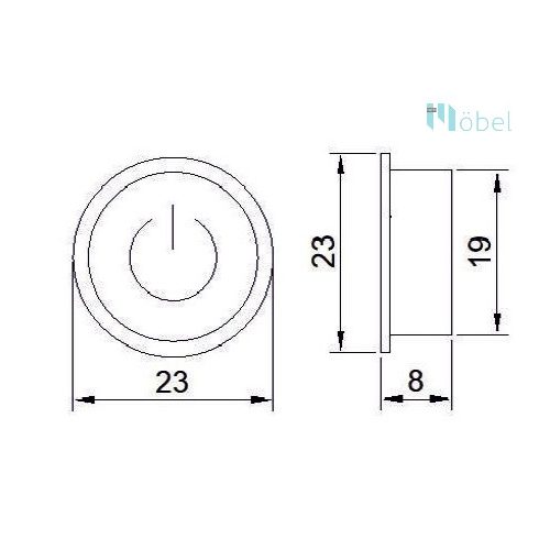 Kapcsoló LED lámpákhoz, kerek, dimmerrel, jelzőfénnyel LED3A