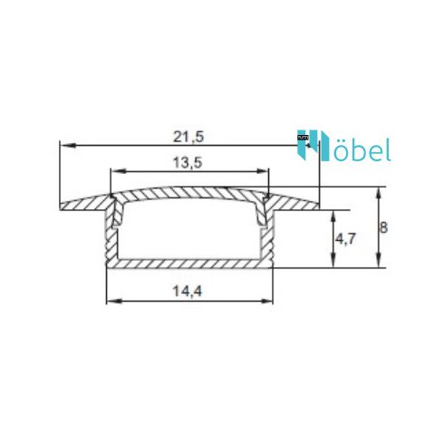 LED profil PAL1 bemarható, 2000 mm