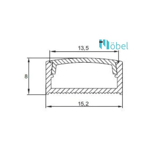 LED profil PAL3 felcsavarozható, 2000 mm