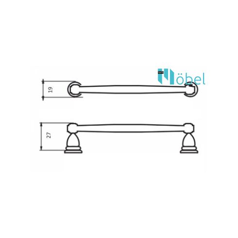 19240 160 mm antik szürke fogantyú