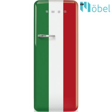   SMEG retro hűtő/fagyasztó, olasz zászlós, jobb oldali pánt, D energiaosztály