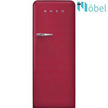   SMEG retro hűtő/fagyasztó, matt rubinpiros, jobb oldali pánt, D energiaosztály