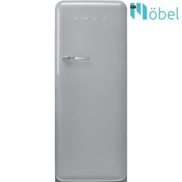   SMEG retro hűtő/fagyasztó, ezüst színű, jobb oldali pánt, D energiaosztály