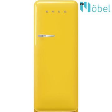   SMEG retro hűtő/fagyasztó, sárga, jobb oldali pánt, D energiaosztály