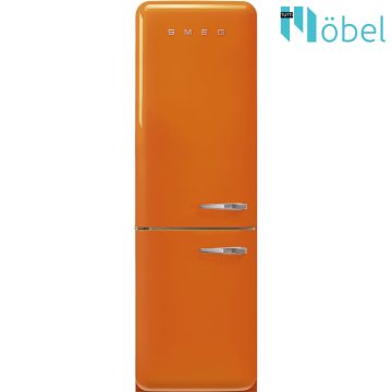   SMEG retro hűtő/fagyasztó, no-frost, 2 ajtós, narancssárga, bal oldali pánt, D energiaosztály 