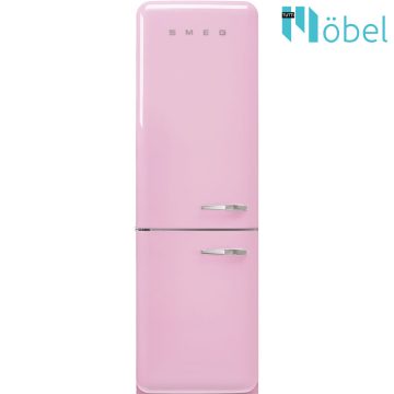   SMEG retro hűtő/fagyasztó, no-frost, 2 ajtós, rózsaszín, bal oldali pánt, D energiaosztály 