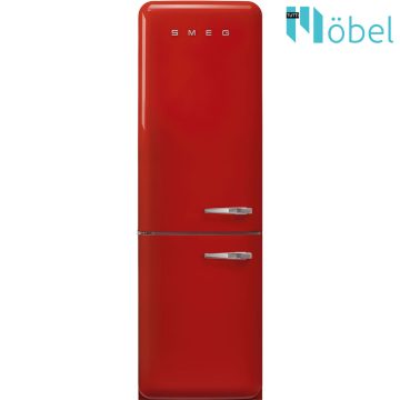   SMEG retro hűtő/fagyasztó, no-frost, 2 ajtós, piros, bal oldali pánt, D energiaosztály 