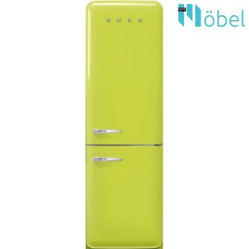   SMEG retro hűtő/fagyasztó, no-frost, 2 ajtós, lime zöld, jobb oldali pánt, D energiaosztály 