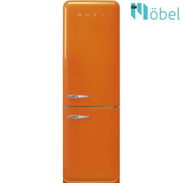   SMEG retro hűtő/fagyasztó, no-frost, 2 ajtós, narancssárga, jobb oldali pánt, D energiaosztály 