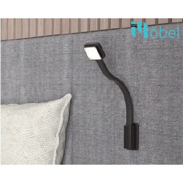   FFLEXI 2Q LED hajlítható karos lámpa, term. fehér, fekete, kapcsolóval, USB-C csatalkozóval