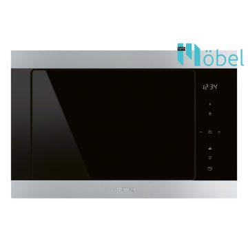   SMEG MIKROHULLÁMÚ SÜTŐ, Classica design, beépíthető, 25 liter, 6 funkció, LED kijelző, rozsdamentes acél/ fekete üveg