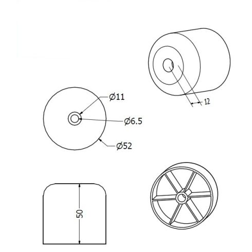 50-es műanyag bútorláb