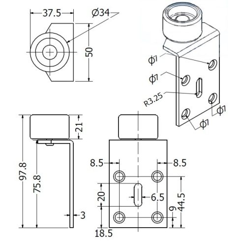 Fejvégkerék széles görgő (pár)