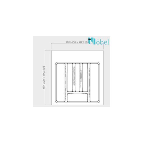 AGV Műanyag evőeszköz tartó - Fehér (500 mm)