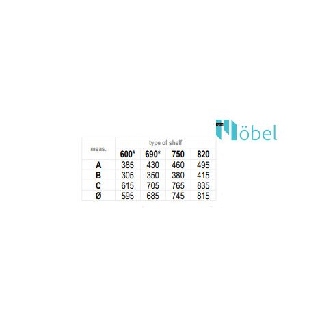 3/4 kiforgó kosár - porszórt (745 mm)