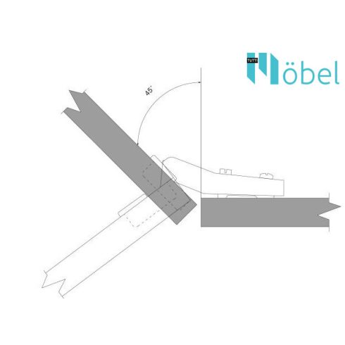 ATM 45°-os kivetőpánt fékes