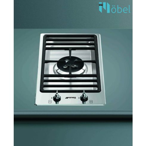 SMEG domino gáz főzőlap, 31 cm, 1 WOK égő, Classica/Linea  design, inox