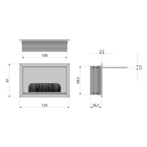 ATM Alumínium kábelkivezető 80x120 mm