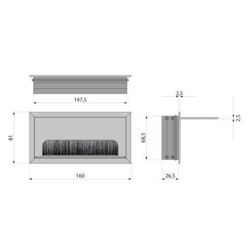 ATM Alumínium kábelkivezető 80x160 mm