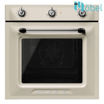   SMEG beépíthető sütő, hőlégkeverés, 3 vezérlőgomb, Victoria design, bézs