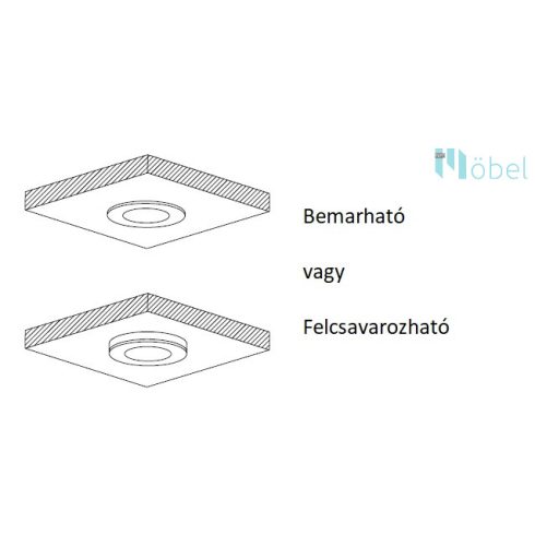SLL02 LED lámpa,kerek, IR kapcsolóval, 3W
