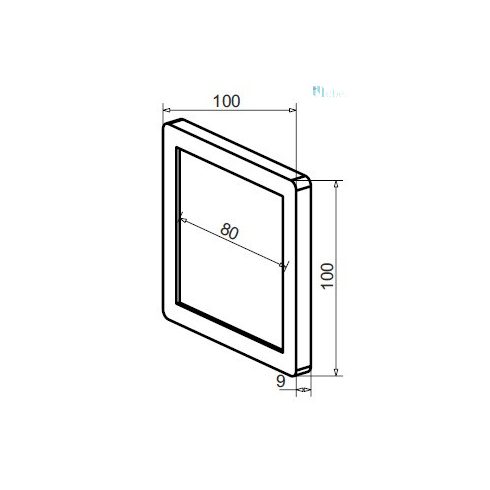 SLL04 LED lámpa, négyzet 100x100, matt króm, természetes fehér, 3W