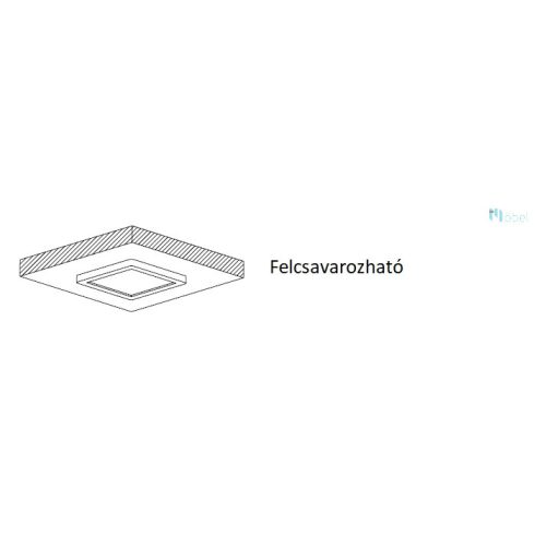 SLL04 LED lámpa, négyzet 100x100, matt króm, természetes fehér, 3W