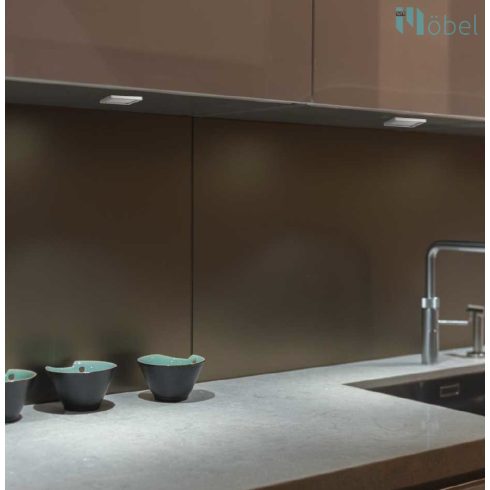 SLL04 LED lámpa, négyzet 100x100, matt króm, természetes fehér, 3W