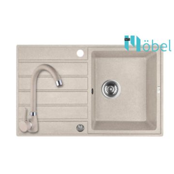   LAVEO mosogató MARGARITA 790x490x190 mm + álló csaptelep bézs szett