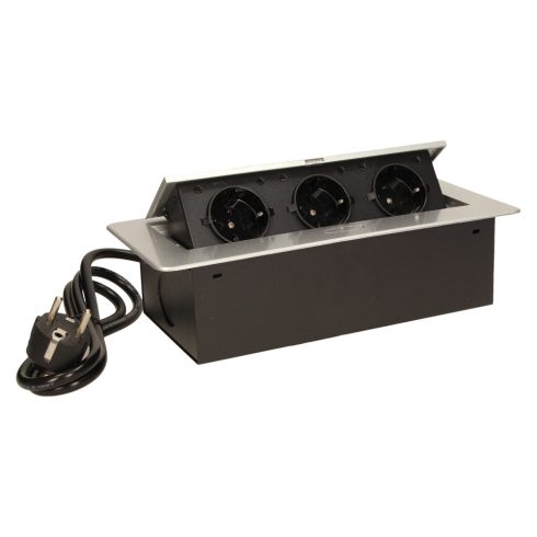 Asztallapba építhető konnektor, kerekített széllel