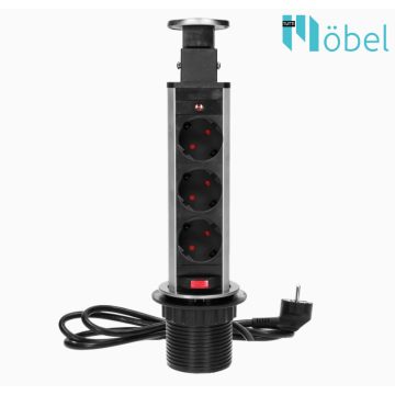 Pultba építhető konnektor torony, inox