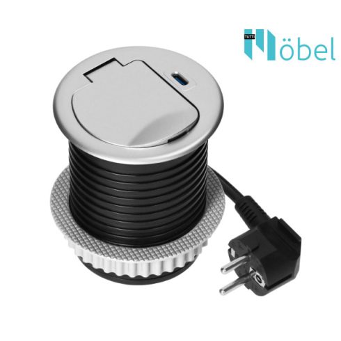 Bútorba építhető konnektor alu