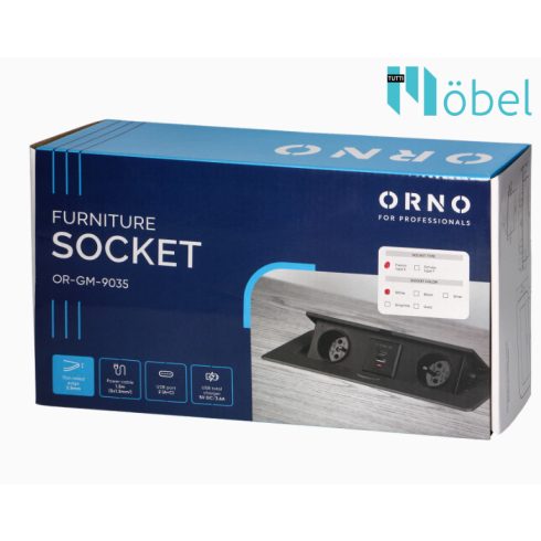 Asztallapba építhető konnektor + USB, fehér, (Magyar szabv.) GM9035 (GS)/W